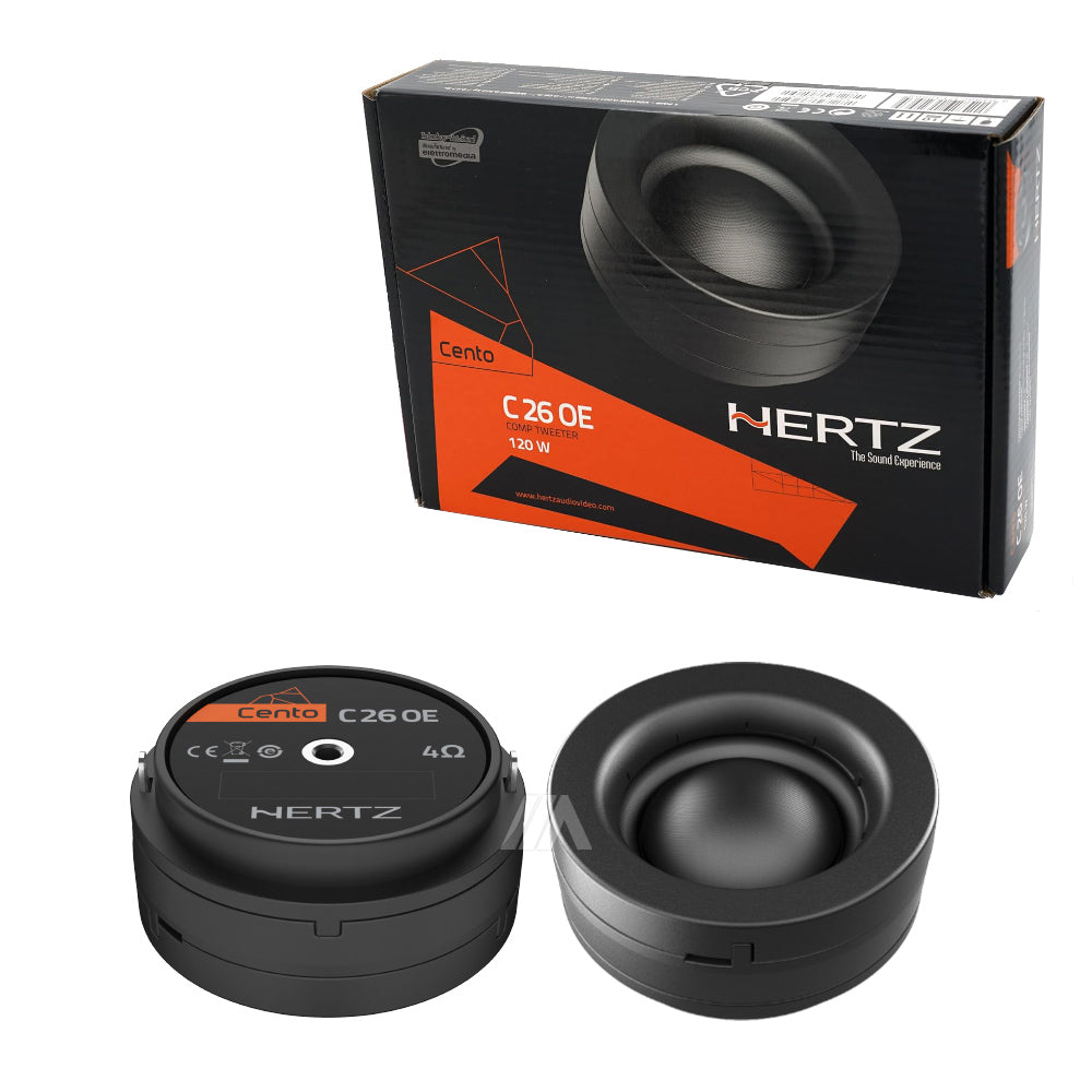 Coppia Tweeter Hertz C 26 OE Neodimio per Auto 26mm 120W con Crossover Integrato