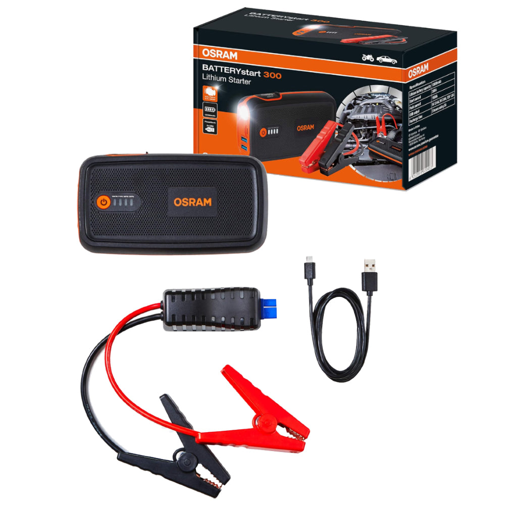 Osram Batterystart 300 Avviatore Emergenza per Batteria Booster Powerbank